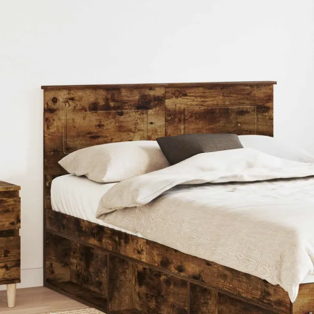 vidaXL Hoofdbord Gerookt eiken Bewerkt hout Bruin