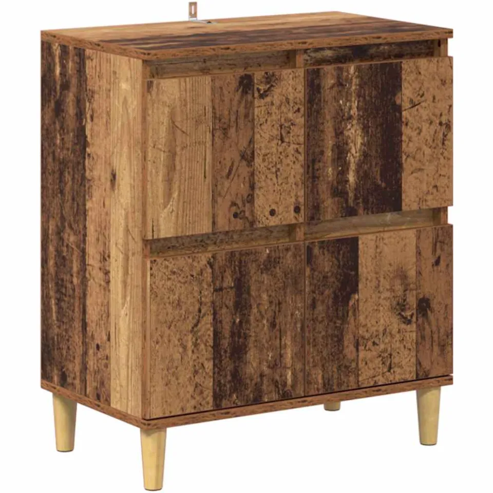 vidaXL Dressoirs 3 st Oud Hout 60 x 35 x 70 cm Bewerkt hout bruin, foto 3