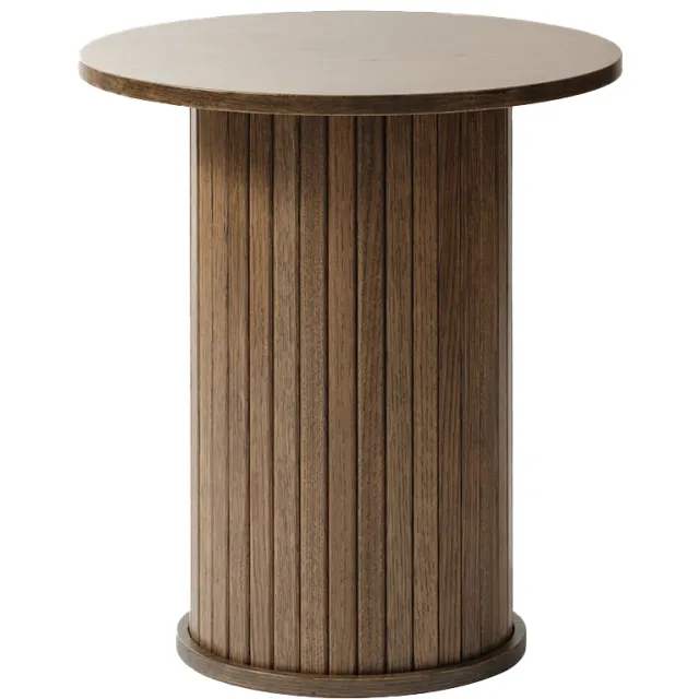 Olivine Lenn houten bijzettafel gerookt eiken - Ø50 cm Bruin