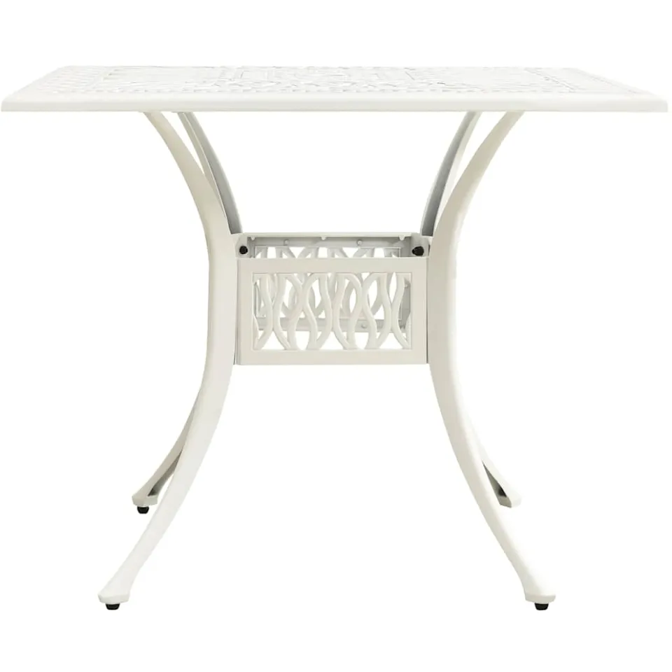 vidaXL Tuintafel 90x90x73 cm gietaluminium wit