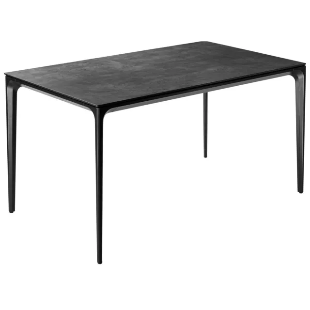 Vega Tafel voor buiten Linero rechthoekig; 138x80x72 cm (LxBxH); Tafelblad beton, frame zwart; rechthoekig