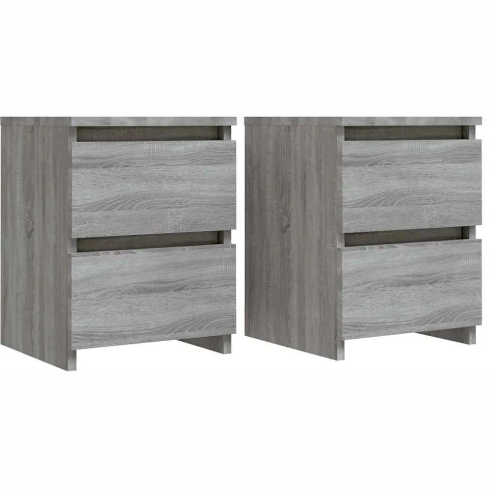 vidaXL Nachtkastjes 2 stuks Grijs Sonoma 30x30x40 cm Engineered Wood, foto 3