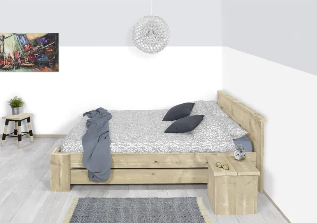 NordXL Stoer steigerhouten bed Aledo