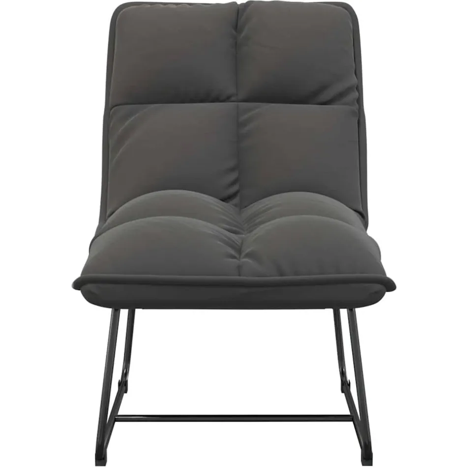 vidaXL Loungestoel met metalen frame fluweel donkergrijs