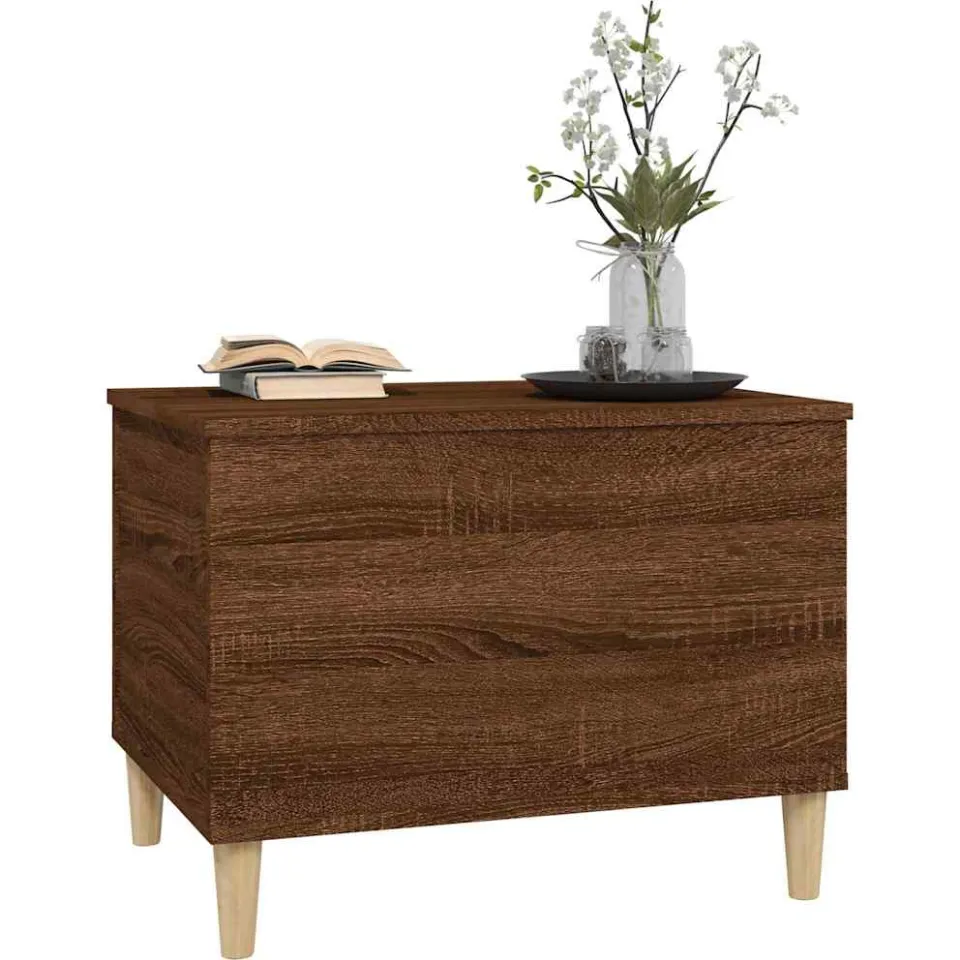 vidaXL Salontafel 60x44,5x45 cm bewerkt hout bruin eikenkleur, foto 2