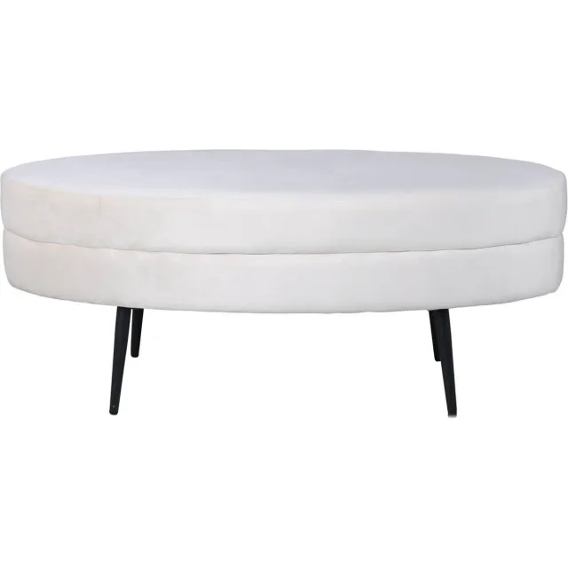 Venture Home Venture-Home-Hocker-Otto-100x40x41-cm-fluweel-gebroken-wit