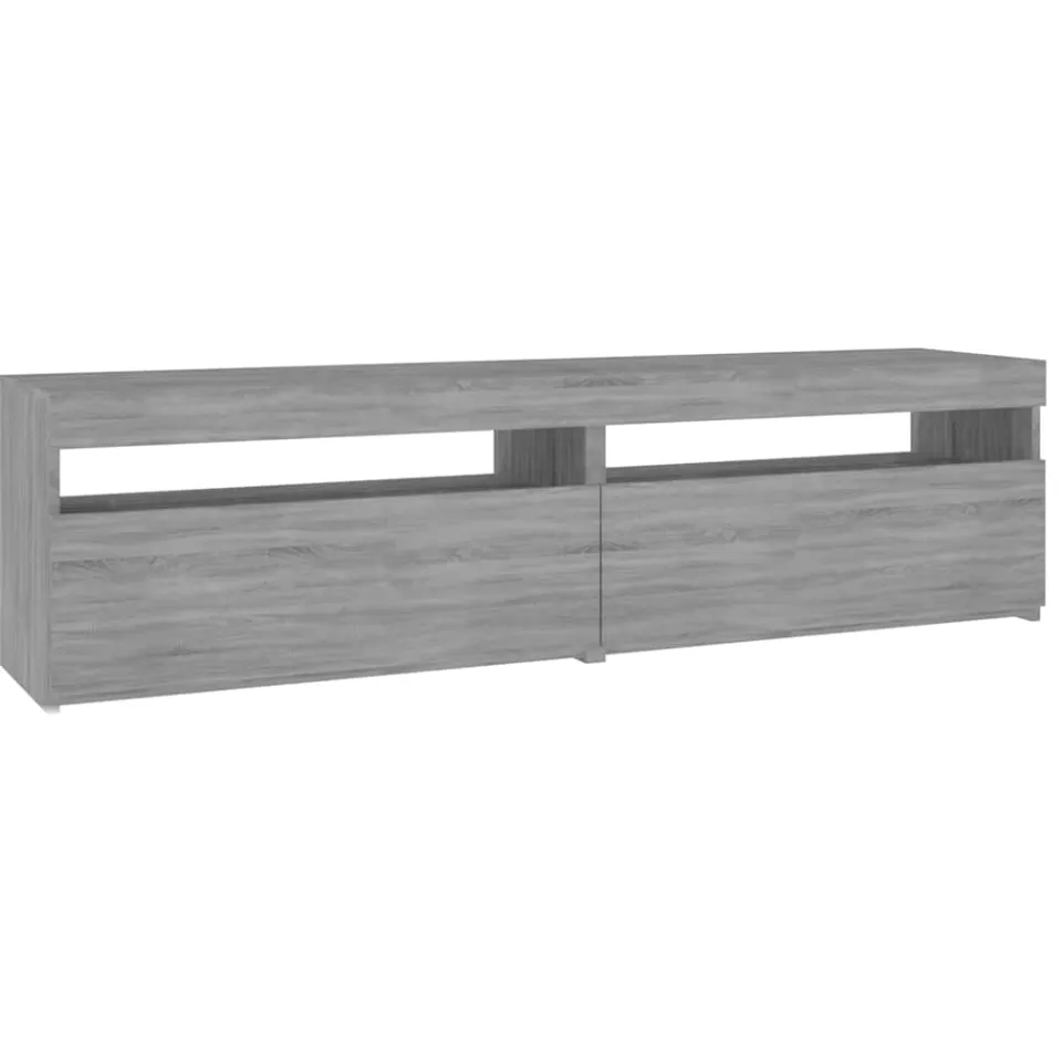 vidaXL Tv-meubelen met LED-verlichting 2 st 75x35x40 cm grijs sonoma, foto 3