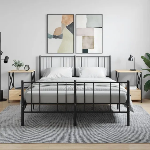 vidaXL Nachtkastjes 2 st 50x41x65 cm bewerkt hout sonoma eikenkleurig, foto 2