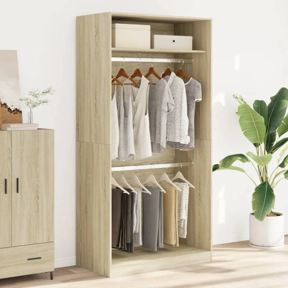 vidaXL Kledingkast 100x50x200 cm bewerkt hout sonoma eikenkleurig, foto 2