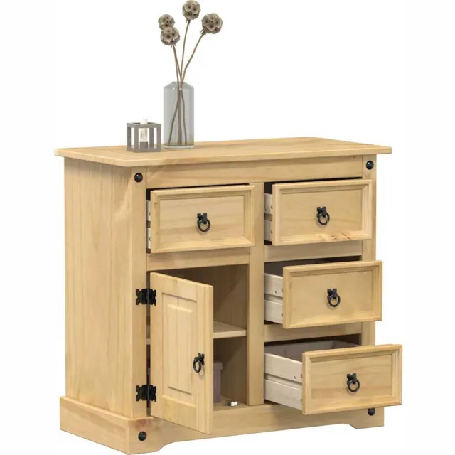 vidaXL Dressoir Corona 80x40x75 cm massief grenenhout bruin