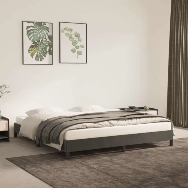 vidaXL Bedframe zonder matras 160x200 cm fluweel donkergrijs