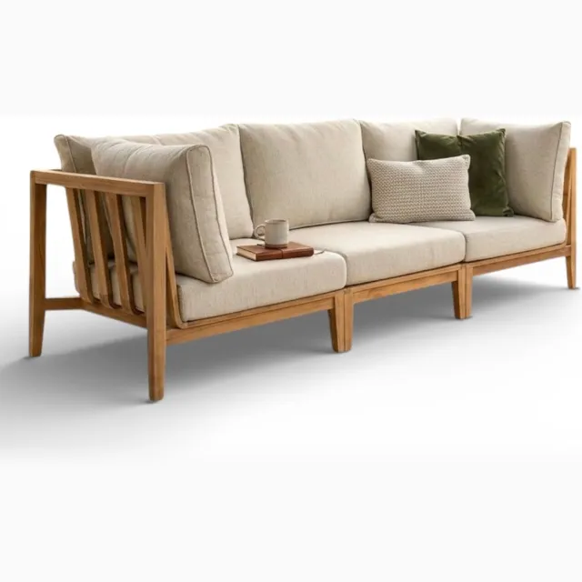 Belito Daan Loungebank | Teakhout | 246 cm | 3-delig Taupe
