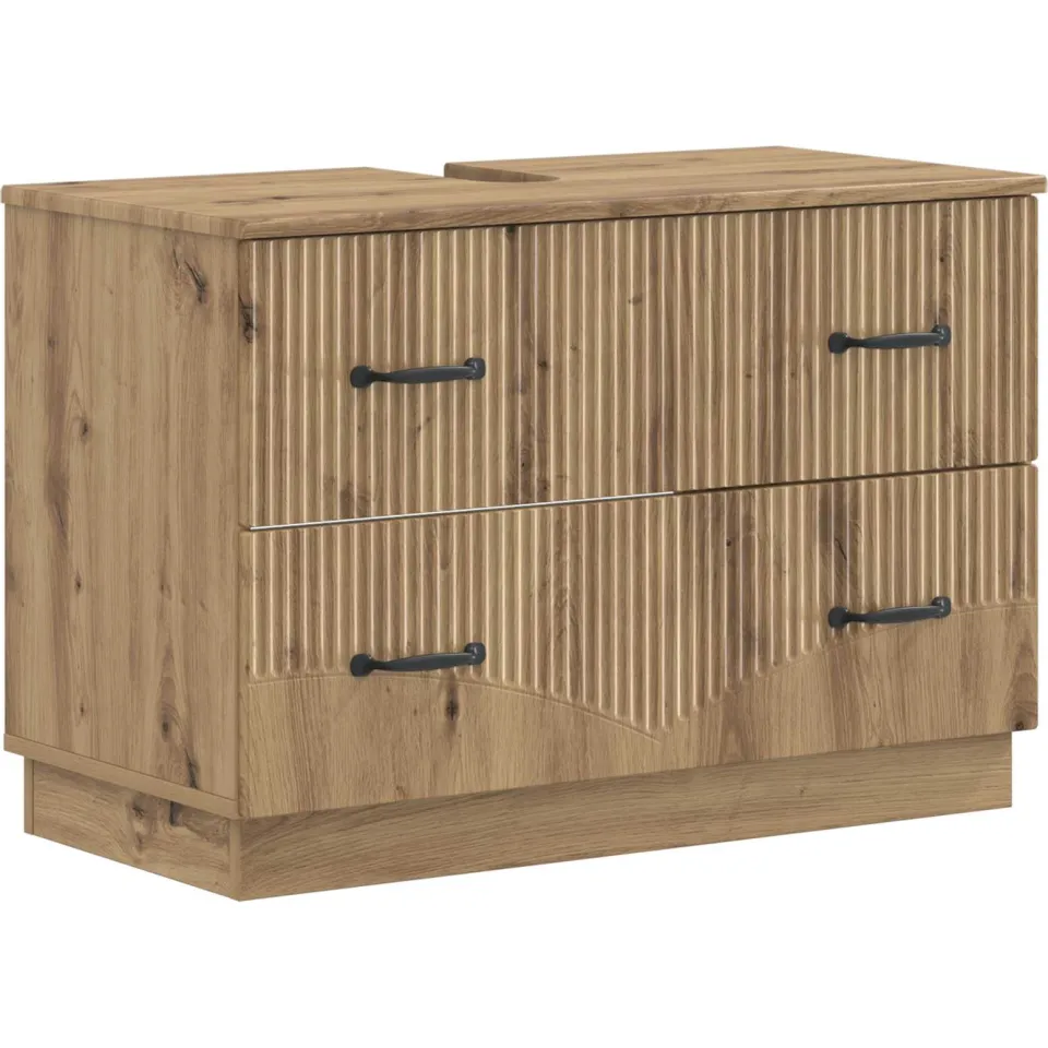 vidaXL Badkamer wastafelkast HOORN Artisanaal eiken 82 x 41 x 56 cm, foto 3