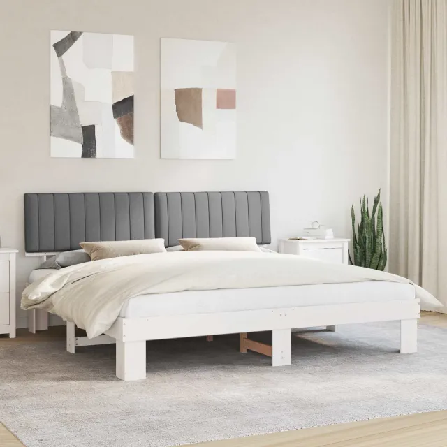 vidaXL Bedframe met Gevoerd Hoofdgedeelte Lichtgrijs 200 x 200 cm
