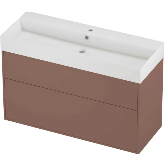 Proline Zara Badmeubelset Porselein Loft 1 Kraangat 120x46x78 cm Glans Wit Beauty Blush Rosé Goud