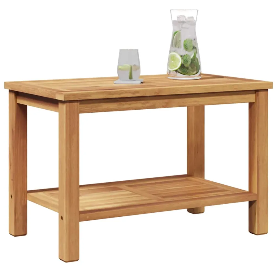 vidaXL Salontafel met opslag Bruin 70 x 40 x 45 cm Massief Teakhout