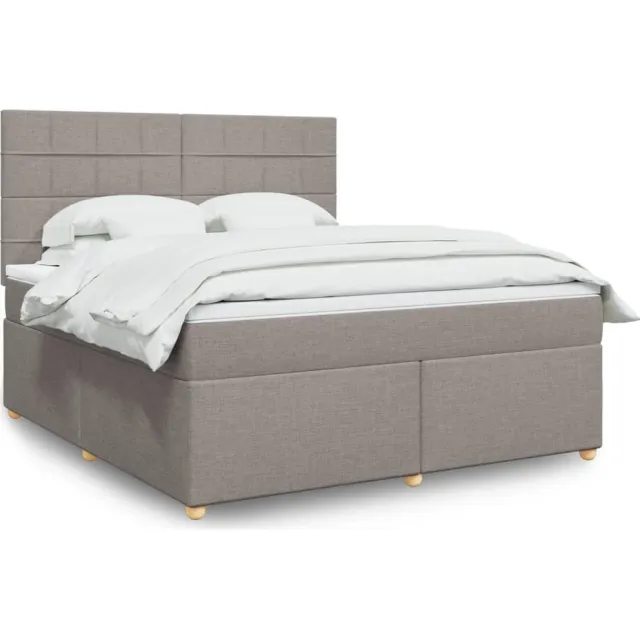 vidaXL Boxspring met matras stof taupe 180x200 cm