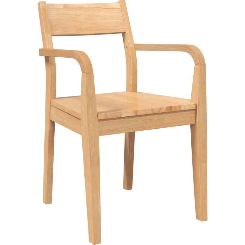 vidaXL Eetkamerstoelen 2 st massief hout naturel rubber, foto 4