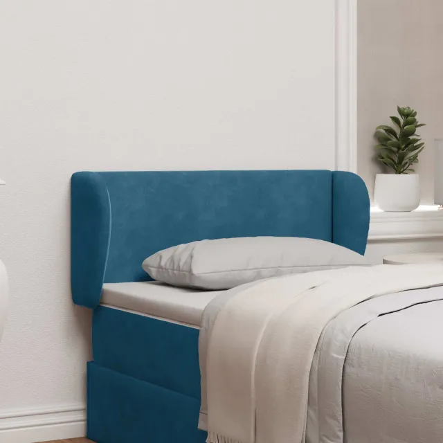 vidaXL Hoofdbord oor Blauw 40 x 23 x 6 cm Fluweel