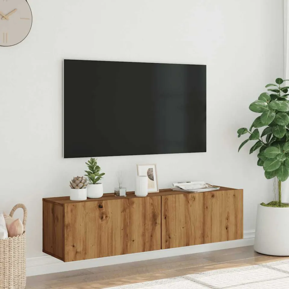 vidaXL Tv-wandmeubel 120x30x30 cm bewerkt hout artisanaal eikenkleurig, foto 2
