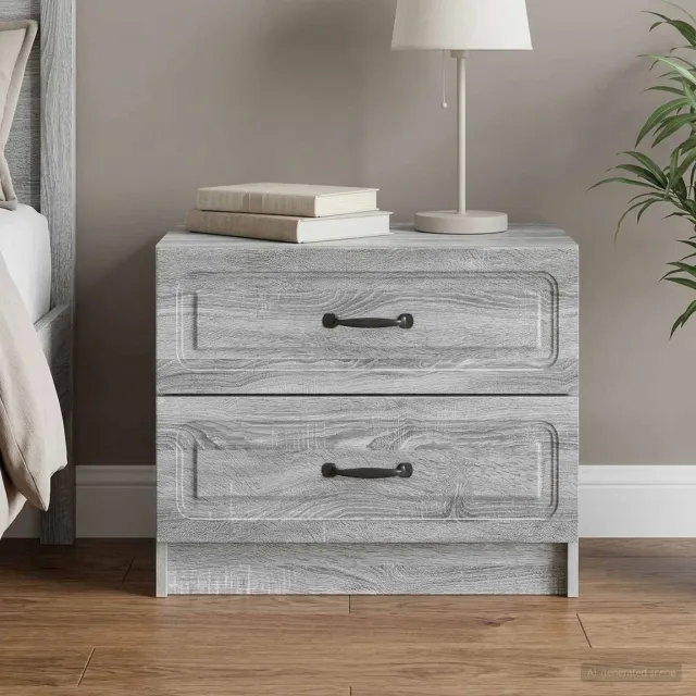 vidaXL Nachtkastje Grijs sonoma 62 x 34,5 x 44,5 cm Bewerkt hout, foto 2