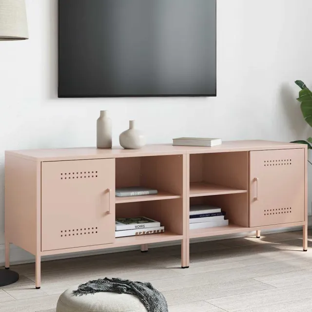 vidaXL Tv-meubelen 2 st 68x39x50,5 cm staal roze, foto 2