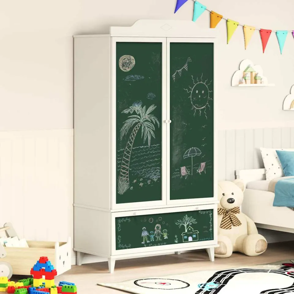 vidaXL Creatieve opslag voor kinderen ROROS Wit 90 x 45 x 165 cm, foto 3