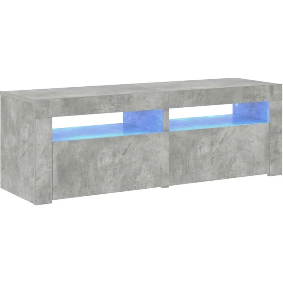 vidaXL Tv-meubel met LED-verlichting 120x35x40 cm betongrijs grijs