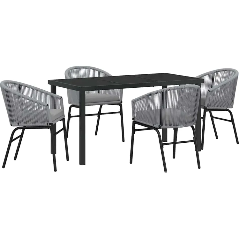 vidaXL Tuin eettafelset 5 st Antraciet Gepoedercoat staal, foto 3