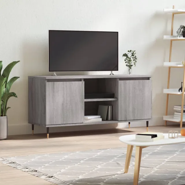 vidaXL Tv-meubel 104x35x50 cm bewerkt hout grijs sonoma eikenkleurig