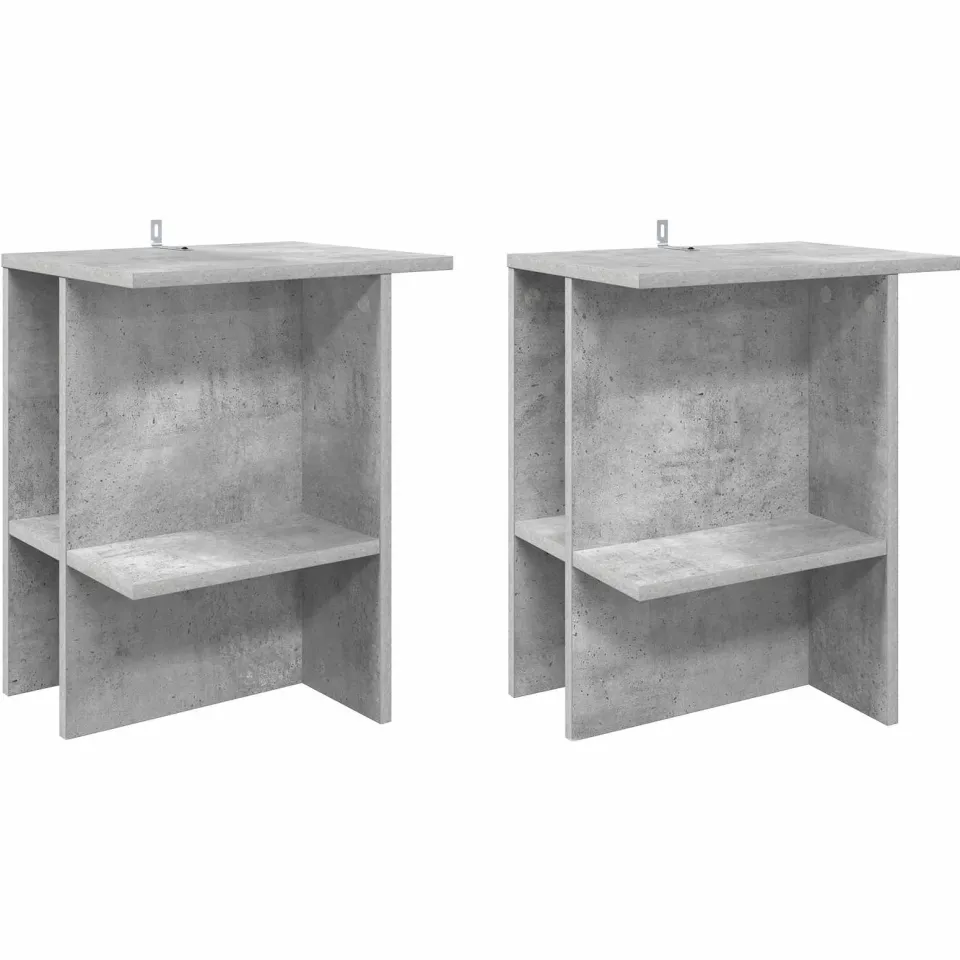 vidaXL Salontafel 2 st Betongrijs 40 x 30 x 49 cm Bewerkt hout grijs, foto 3