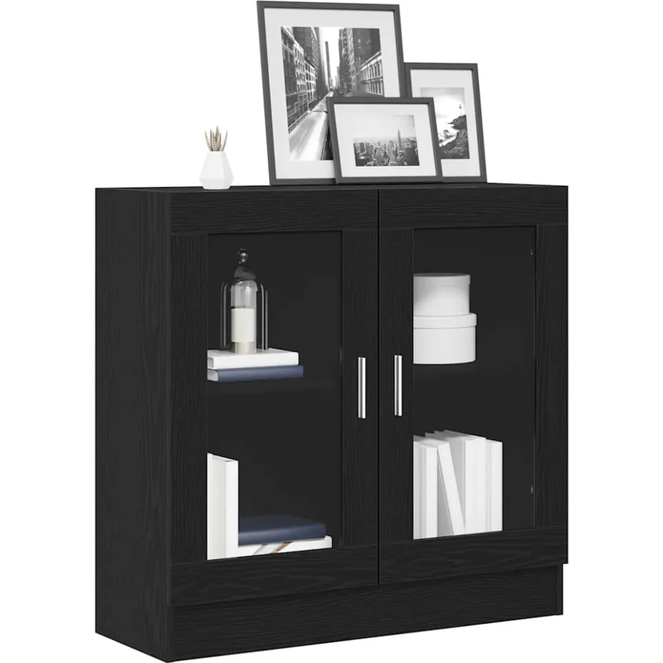 vidaXL Boekenkast 82,5 x 30,5 x 80 cm Zwart Eiken, foto 3