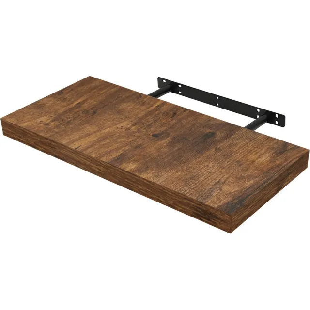 BukkitBow Zwevende Wandplank - 10 kg Laadvermogen - Diverse Maten van 25-120cm - Muur Montage - Rustiek Bruin Hout - 40cm Vintage