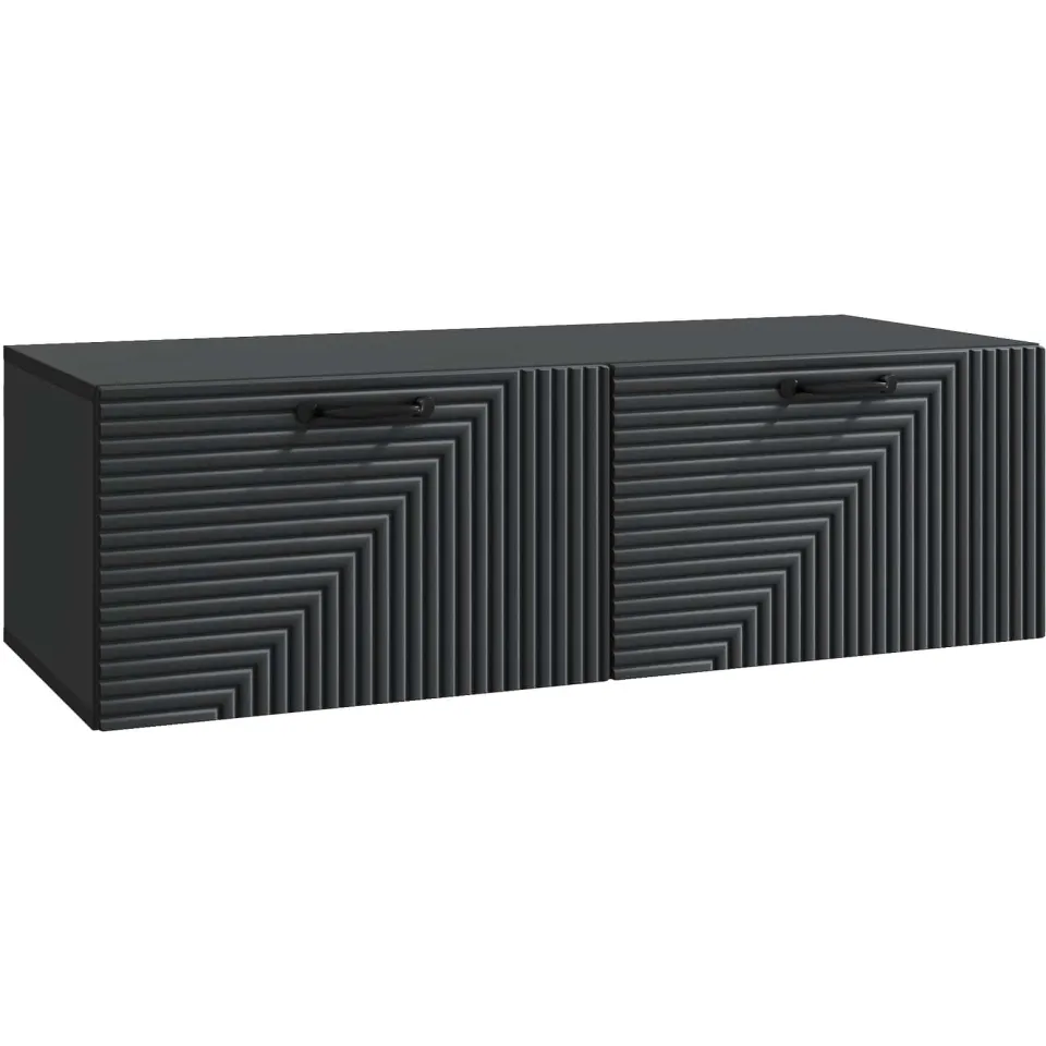 vidaXL Wandbeugel TV-kast Zwart 98 x 41 x 30 cm Bewerkt hout, foto 3