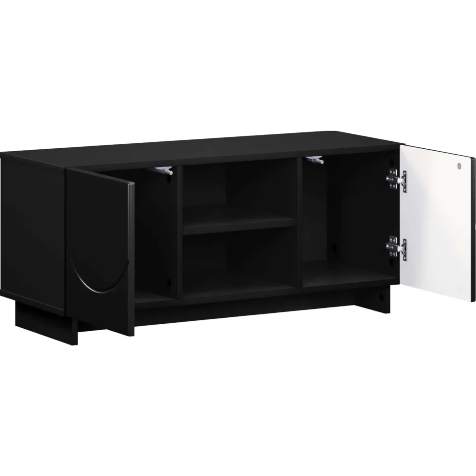 vidaXL TV-standaard 90 x 34,5 x 40 cm Zwart Bewerkt hout