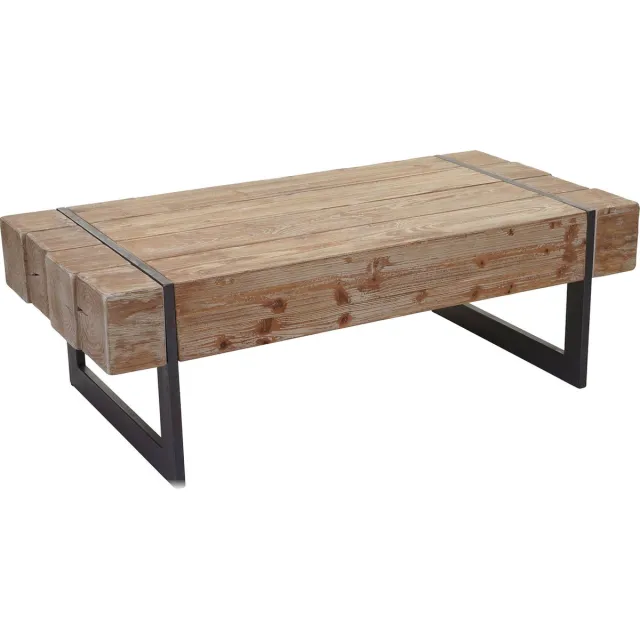 MCW Salontafel MCW-A15a, woonkamertafel, massief sparrenhout rustiek MVG-gecertificeerd 40x120x60cm ~ natuurlijke kleur