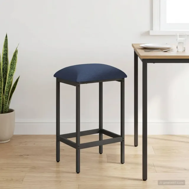 vidaXL Barkruk Blauw 40 x 32 x 64 cm Bewerkt hout, foto 2