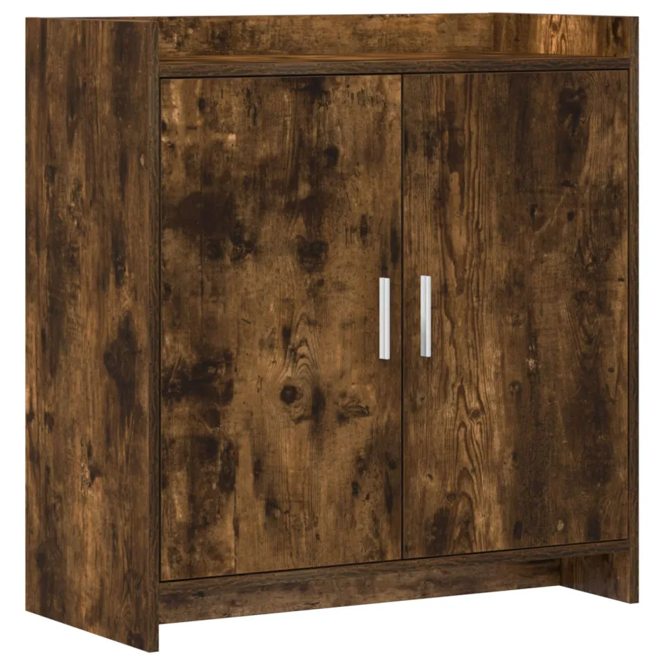 vidaXL Dressoir Gerookt eiken 72 x 36 x 80 cm Bewerkt hout, foto 3
