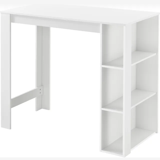 Bartafel Danderyd met 3 planken 120x60x105,5 cm wit [en.casa]
