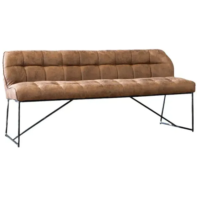NordXL Eetkamerbank Abel cognac microvezel 185 cm