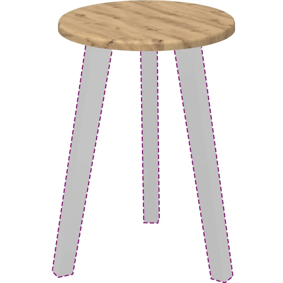vidaXL Tafelblad Ø 30 x 1,5 cm Rond Bewerkt hout Artisanaal eiken, foto 2