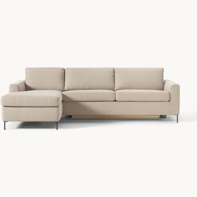 Westwing Collection Slaapbank Cucita (3-zits) met matras beige