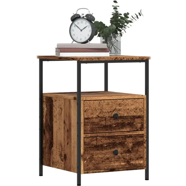 vidaXL Nachtkastje 34x35,5x50 cm bewerkt hout oud houtkleurig Bruin