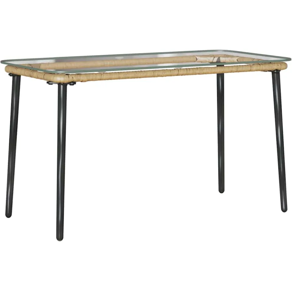 vidaXL Tuinstafel Naturel 80 x 40 x 45 cm poly rattan
