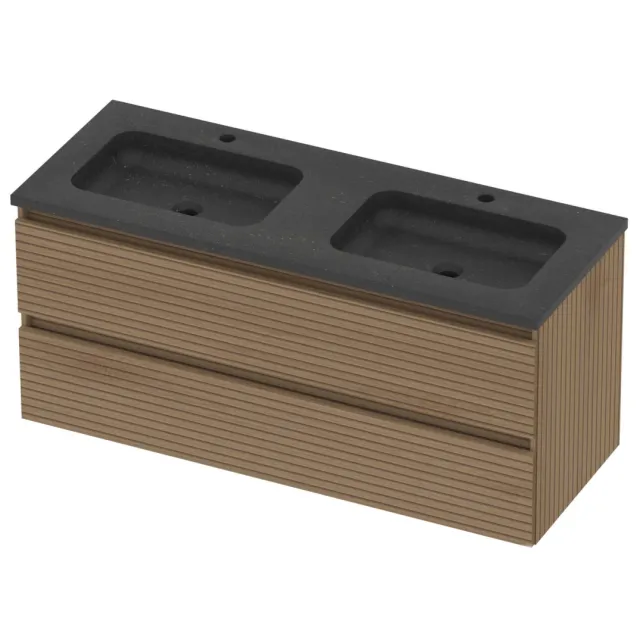 Basic-Line Rocky 46 Badmeubelset Hardsteen 120x46x54 cm R46BSELO120D2 Lamello Oak Blue Stone Grijs