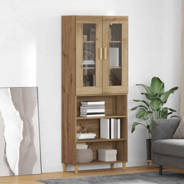 vidaXL Hoge kast Artisan Eiken 69,5 x 34 x 180 cm, foto 2