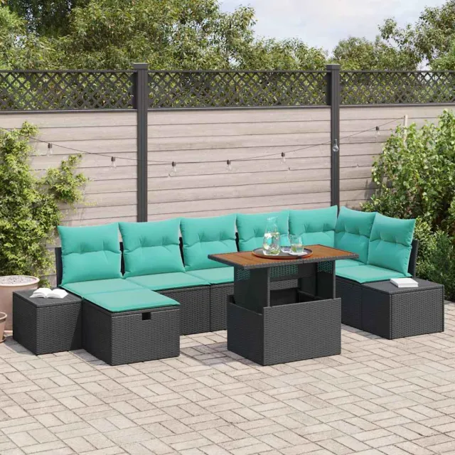 vidaXL Tuin Sofa Set 8 st Zwart poly rattan, foto 2