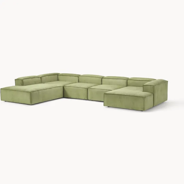 Westwing Collection XL modulaire bank Lennon van corduroy Groen