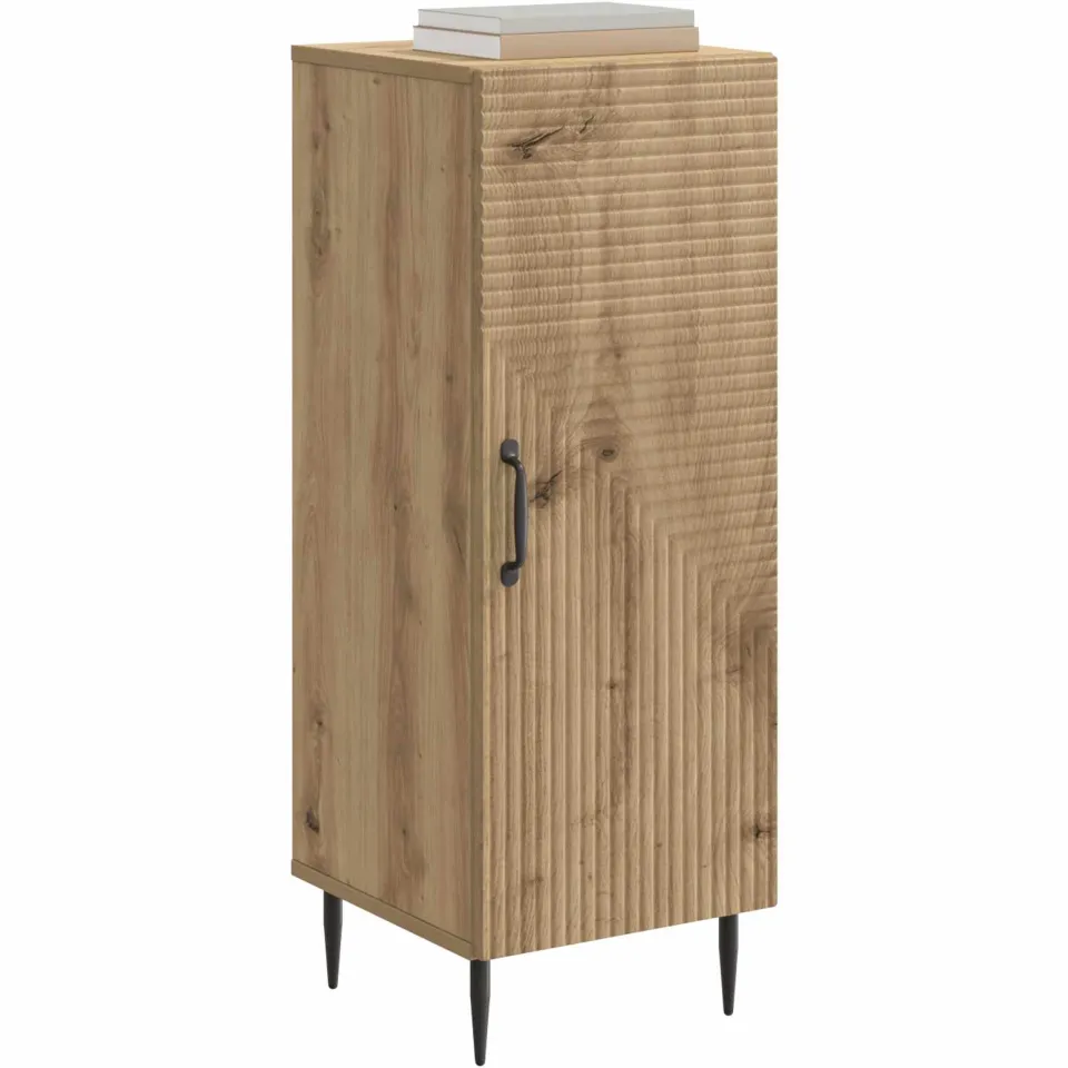 vidaXL Dressoir Artisanaal eiken 33 x 34,5 x 89,5 cm Bewerkt hout