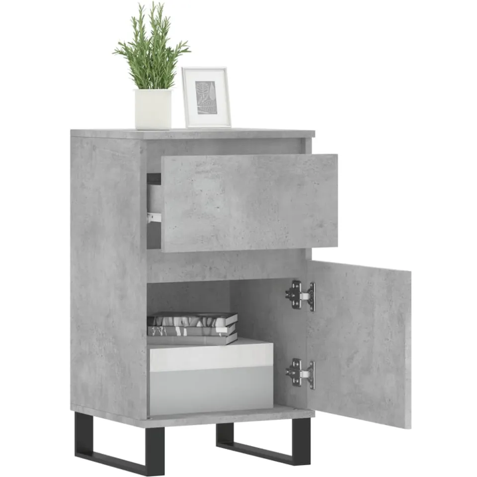 vidaXL Dressoirs 2 st 40x35x70 cm bewerkt hout betongrijs grijs, foto 4